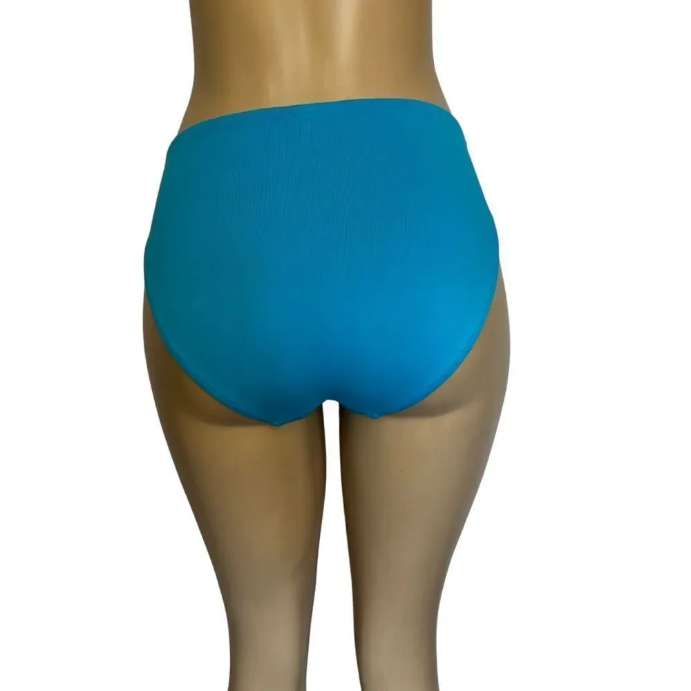 Seafolly Bikini Swimsuit Swim 6 Striped bandeau strapless hater set aqua ombre 8